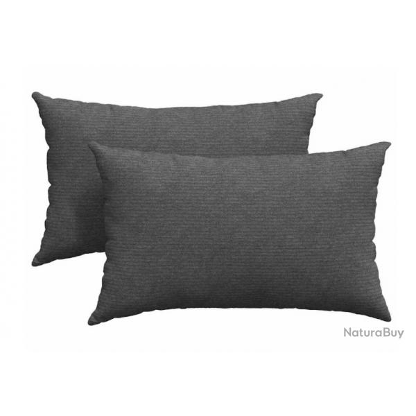 Coussins canap velours ctel gris fonc 50x30 cm housses amovibles