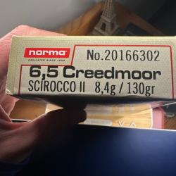 MUNITIONS NORMA SCIROCCO II 130GR CAL 6.5 CREEDMOOR - 2 Boîtes + 1 boîte de 14