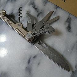 Couteau Gerber Armbar Cork Multi-Function Lame Ciseaux Tire Bouchons Manche Gold Acier