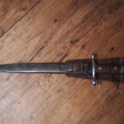 Baïonnette Waffenfabrick Neuhausen 1902 associé au Fusil Schmidt-Rubin modèle 1889-96, fourreau & PG
