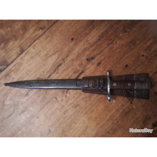 Baonnette Waffenfabrick Neuhausen 1902 associ au Fusil Schmidt-Rubin modle 1889-96, fourreau & PG