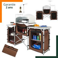 Cuisine de camping pliable avec 2 armoires et sac de rangement - Garantie 2 ans - Livraison rapide