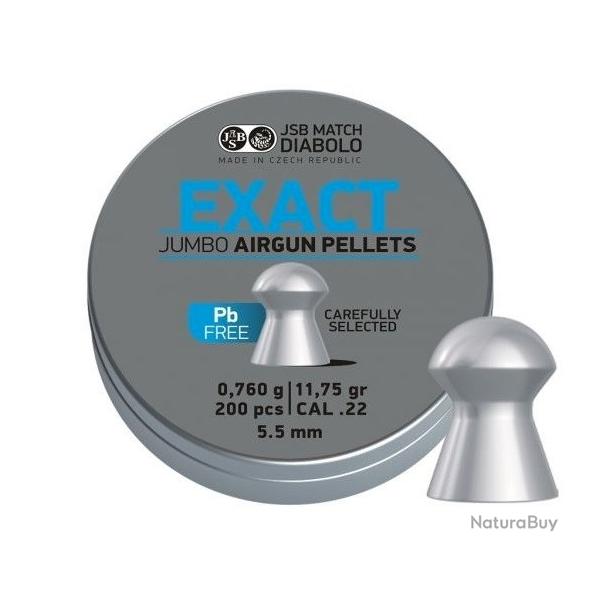 Plombs air comprim JSB cal.5.5  jumbo exact lead free 11.75gr 0.760g par 1000 (5 boites de 200)