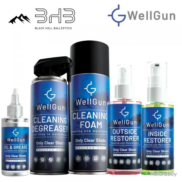 PACK pour entretien/nettoyage rapide, efficace et complet d'arme  feu - WELLGUN