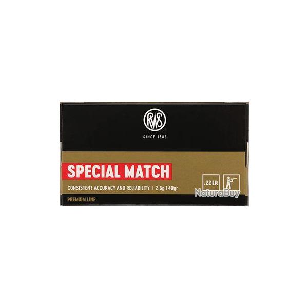 Cartouches RWS SPECIAL MATCH Calibre 22LR - 40 grs - Boite de 50 units