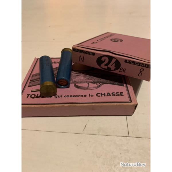 Lot Cartouche  broche cal 24 poudre noir