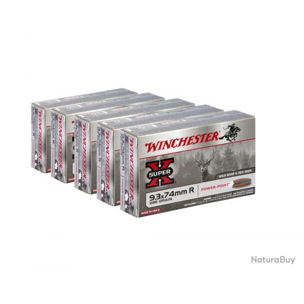 100 BALLES WINCHESTER 9.3X74R POWER POINT 286GR gg