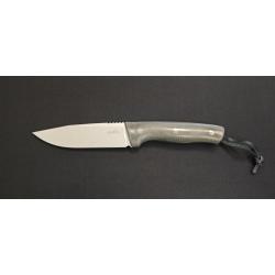 Schnitzel KVIN : Couteau outdoor/buschcraft - Manche Micarta vert-brun