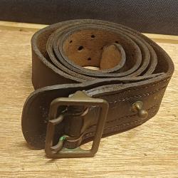 Authentique ceinturon militaire cuir noir de type SAM BROWN BELT - gendarmerie