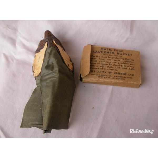 WW2 US LUNETTE MASK FACE MILITAIRE AMRICAINE DATE 1944 NON UTILISE DANS TUI DE RANGEMENT 39-45