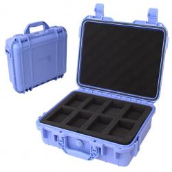 Boîtier de montre rigide à 8 emplacements Protection renforcée Étanche anti-choc Bleu