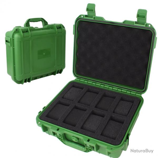 Botier de montre rigide  8 emplacements Protection renforce tanche anti-choc Vert