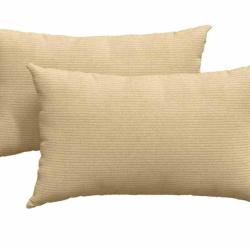 Coussins canapé velours côtelé vert gris 50x30 cm lot 2