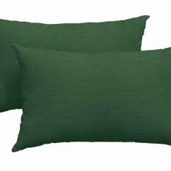 Coussins canapé velours côtelé vert foncé 50x30 cm lot 2