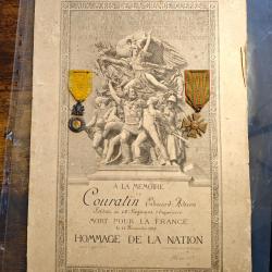 Hommage de la nation + 2 M&eacute;dailles Militaires Ww1 - 1914