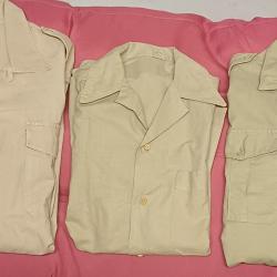 Lot de 3 chemises militaires françaises modèle 47 - Indochine - Algérie