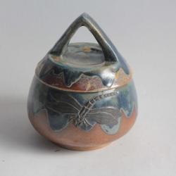 Boite grès et étain Charles GREBER Libellule Art Nouveau