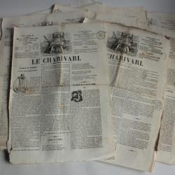 Lot 9 pages Ancien Journal Le Charivari Juillet 1840
