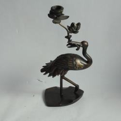Bougeoir Grue bronze Japon