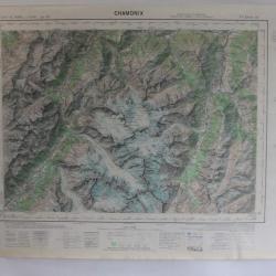 Ancienne Carte IGN Chamonix 1/50000 type 1922