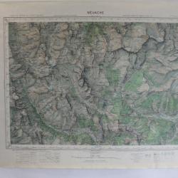 Ancienne Carte IGN Névache 1/50000 type 1922