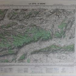 Ancienne Carte IGN La Côte-Saint-André 1/50000 type 1922