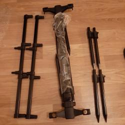 Ensemble de pêche de la carpe 3 cannnes + 3 moulinets + repose canne + housse de rangement