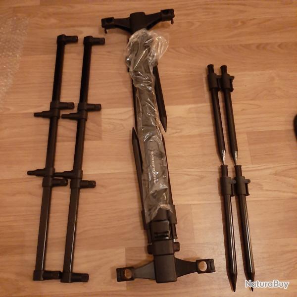 Ensemble de pche de la carpe 3 cannnes + 3 moulinets + repose canne + housse de rangement