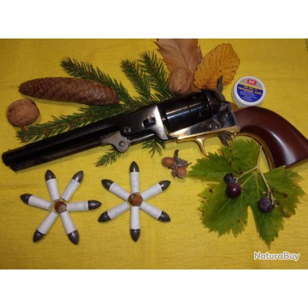 48 Cartouches papier PN, Calibre 44 Balles ogivales nez pointu 1,6g Suisse n1