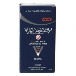 CCI STANDARD VELOCITY CAL. .22 LR LRN TÊTE PLOMB RONDE 40GR 2,59 G BTE 50  X 20.000 Boites