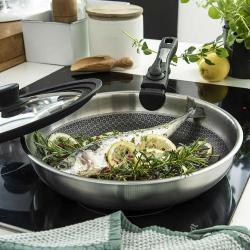 Poêle acier inoxydable nid d'abeille