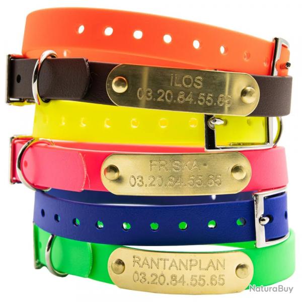 Colliers  graver sur plaque BETA petit chien et chiot 6 couleurs Vert fluo