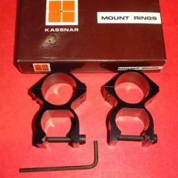 colliers KASSNAR NEUFS + clef montage lunette 25.4mm 1" queue d'aronde 21mm -  (b12725)