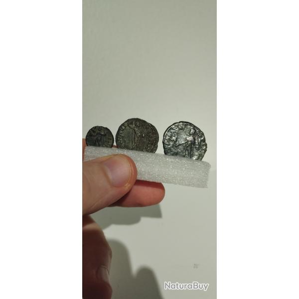 Pices de monnaie romaine argent/billion et bronze collection vintage antiquit lot