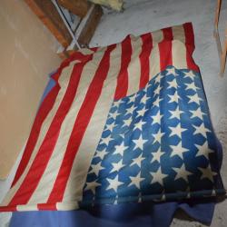 Drapeau Américain 48 étoiles avec sa hampe d'origine