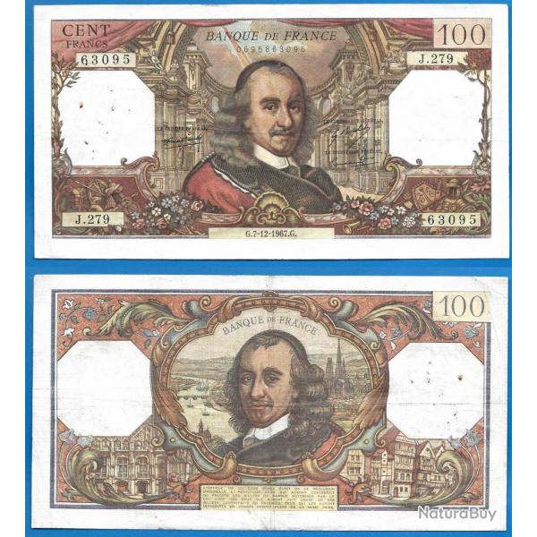 France 100 Francs 1967 Billet Pierre Corneille Franc