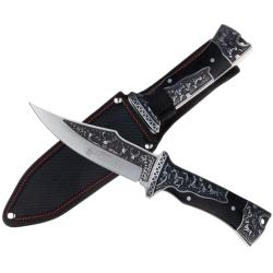 Couteau Columbia - pour la chasse/la p&ecirc;che - lame universelle de 145 mm - manche en bois classique