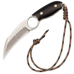 Couteau TAKOMA N-956 - Acier Damas 60 HRC - Édition classique - Lame de chasse de 118 mm