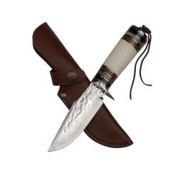 Couteau TAKOMA original en acier de Damas 60 HRC - édition classique - lame de chasse de 110 mm