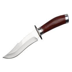 Couteau BSH - Lame classique de 140 mm - pour la chasse/la p&ecirc;che - Manche en bois