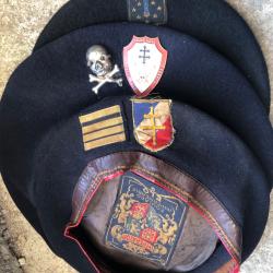 LOT SOUVENIRS DE 3 BERETS D'UN ANCIEN FFI AUVERGNE