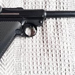 Pistolet type LUGER P08 modèle Marine full métal à billes BB 6mm à air comprimé GBB BLOW BACK