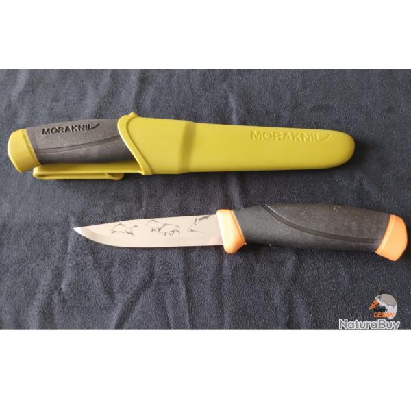 Couteau Morakniv Companion personnalis Sanglier - gravure laser artisanale - Cadeau chasseur