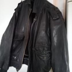 blouson aviateur en cuir XXL Creeks Flight Coat vintage