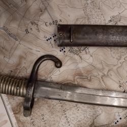 sabre baîonnette Modèle 1866 chassepot même numéro