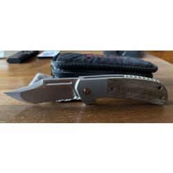 Pena knife X-Series Lanny's Clip Flipper Knife, OD green canvas micarta, neuf