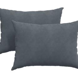 Coussins canapé velours côtelé gris foncé 70x50 cm housses amovibles