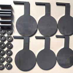 Arbre cible de duel - 6 gongs pivotants en acier