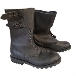 Rangers Noirs Cuir Grainé - Modèle Parade Réglementaire Légion Étrangère (Taille 44)