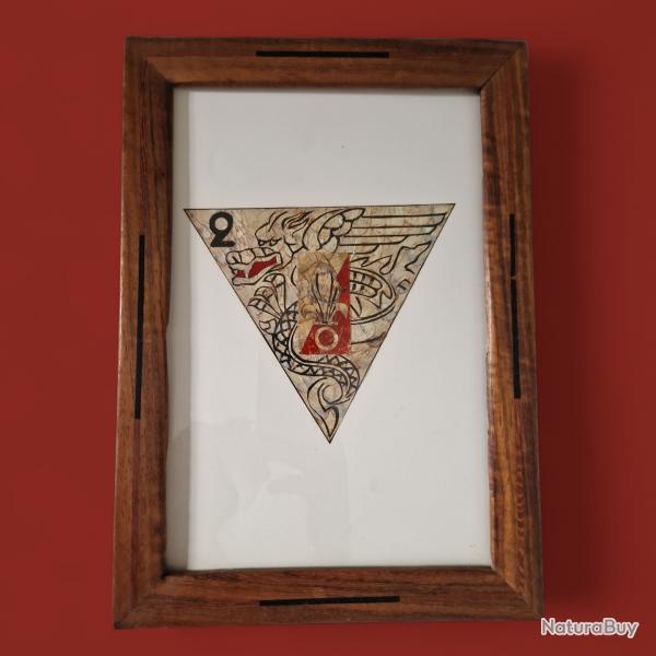 Cadre Rare Insigne Artisanat Indochine - Dragon Lgion trangre 2e BEP / 2e REP